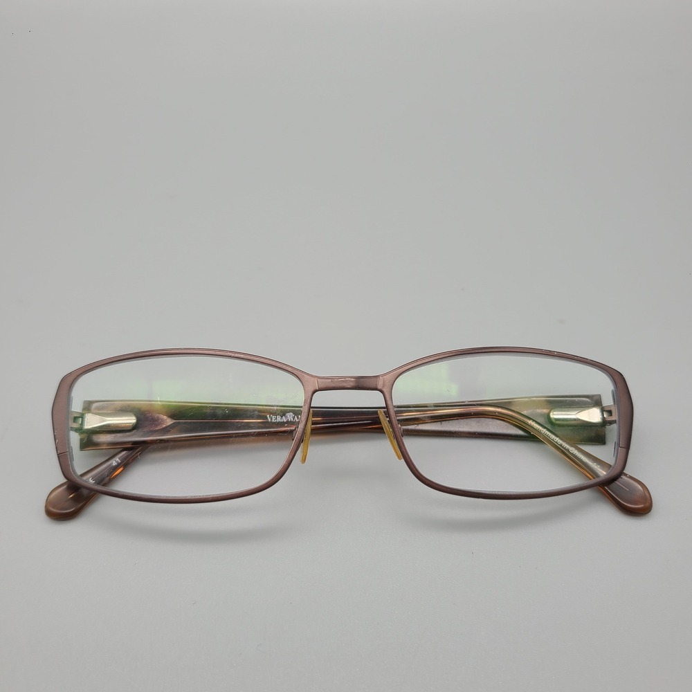 Vera Wang V017 Brown Titanium Rectangular Eyeglas… - image 1